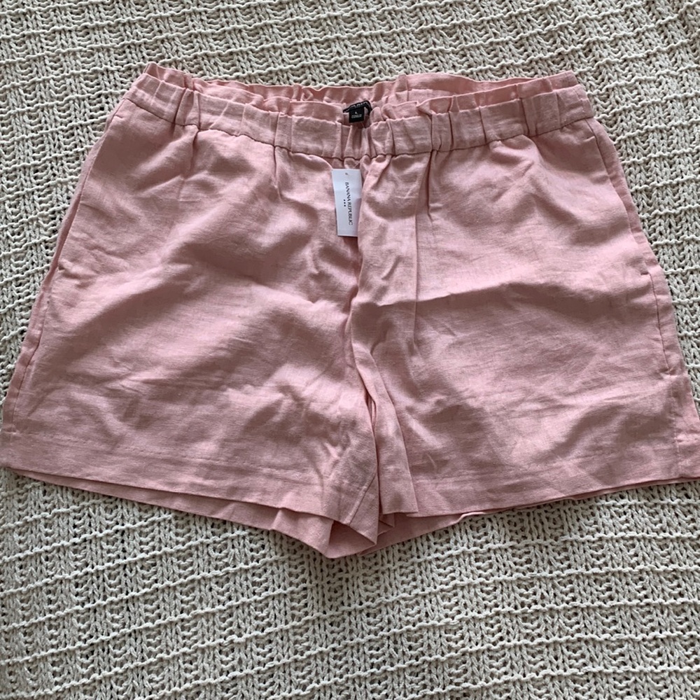 NWT Banana Republic High Rise Linen Paper Bag Waist Shorts
